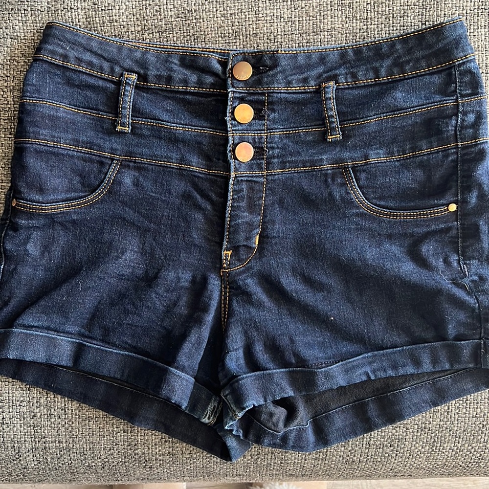Refuge High Waisted Shorts, Denim, 8